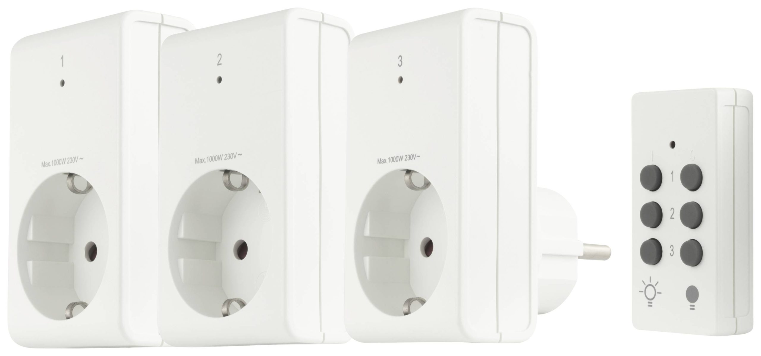 REV Funkschalt-Set Standard 3+1 ws 00834514 Draadloze schakelaarset 4-delig Binnen 1000 W