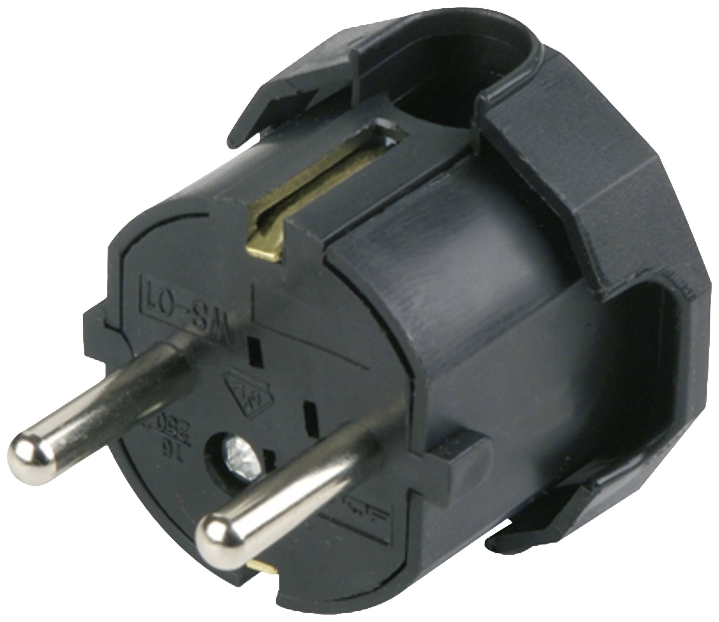 REV 0512045777 Haakse stekker met randaarde Kunststof 250 V Zwart IP20