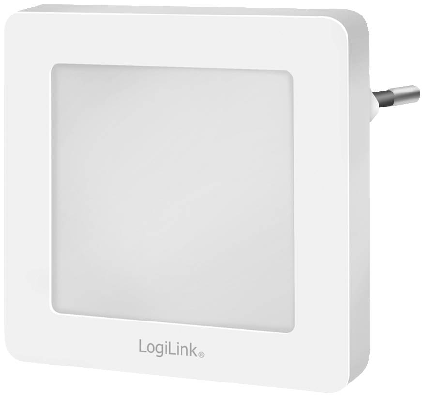LogiLink LED013 LED013 LED-nachtlamp met schemerschakelaar Vierkant LED Warmwit Wit