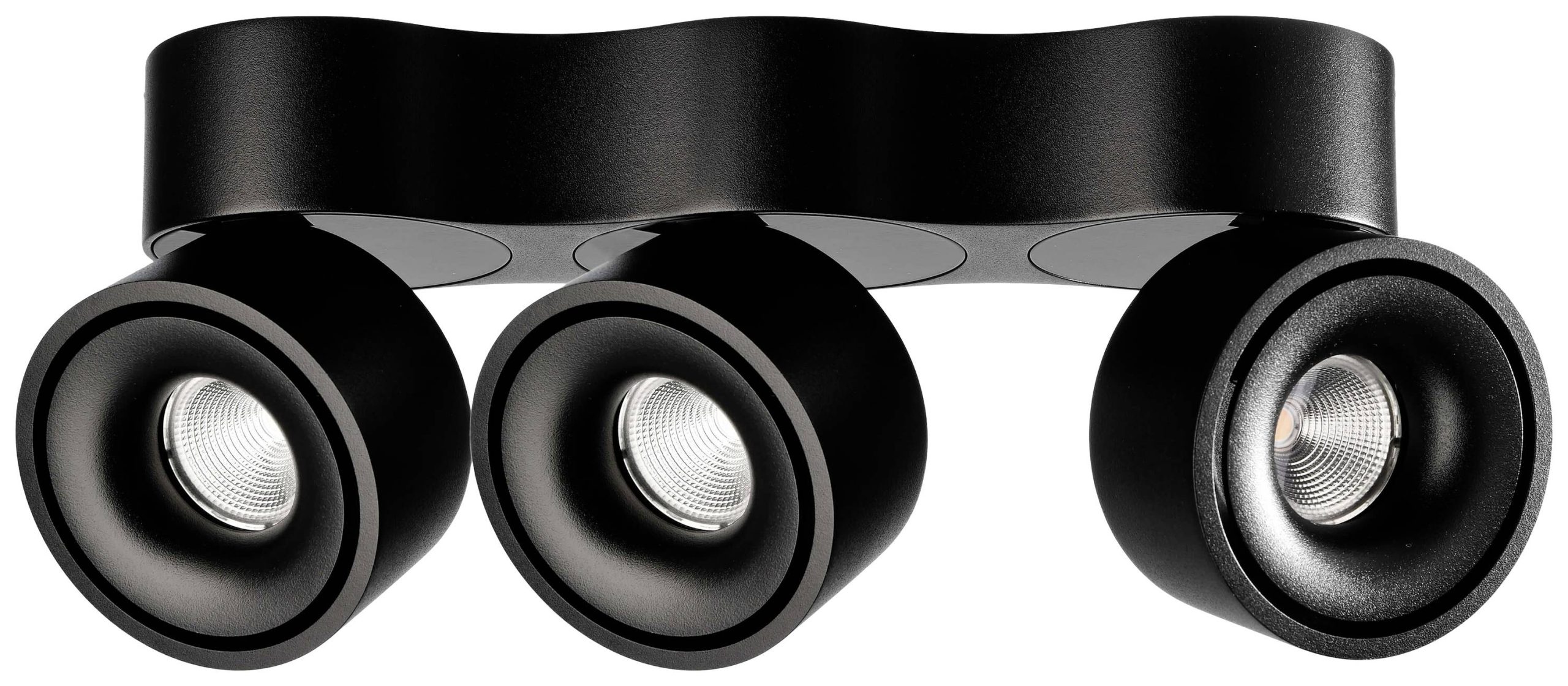 Deko Light Uni Triple Plafondopbouwarmatuur LED LED vast ingebouwd 31 W Energielabel: G (A - G) Warmwit Diepzwart (RAL 9