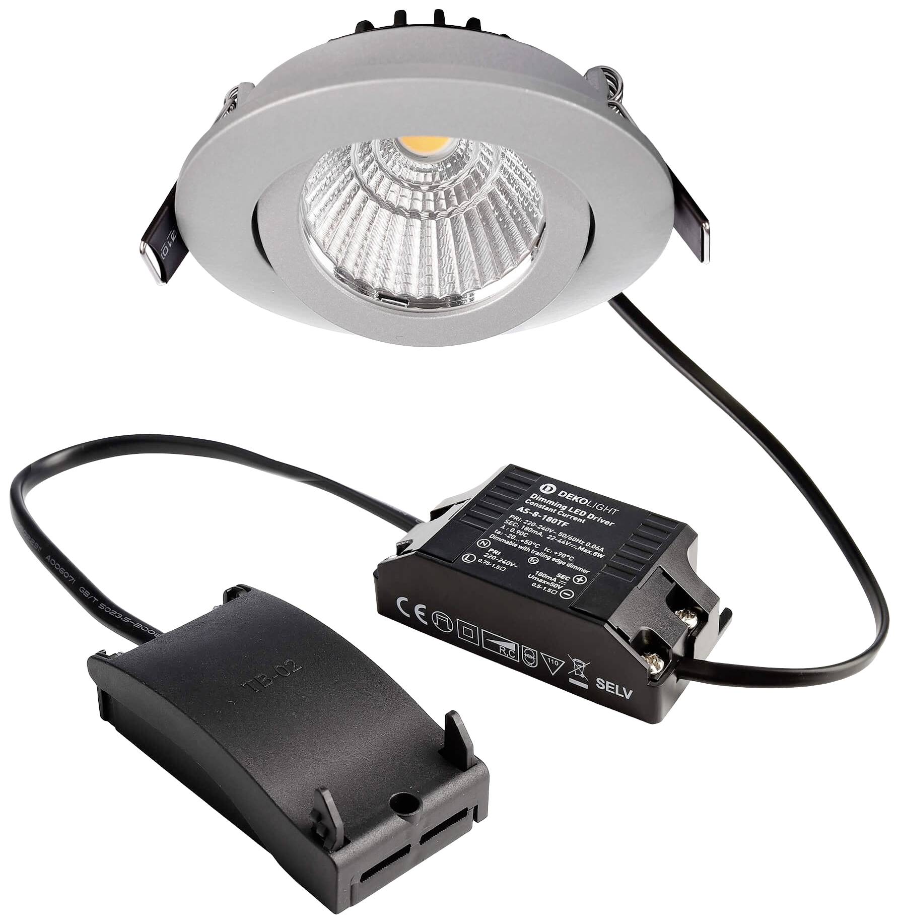 Deko Light 565359 Dione LED-inbouwlamp Energielabel: F (A - G) LED vast ingebouwd 8.50 W Zilver-grijs