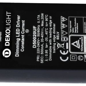 Deko Light BASIC, DIM, CC LED-driver Constante stroomsterkte 20 W 0.50 A 20 – 40 V/DC 1 stuk(s)