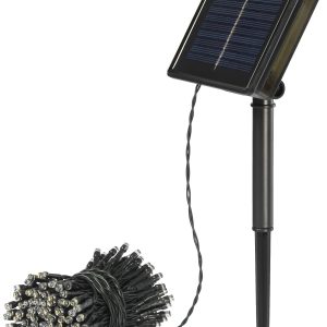 Sygonix SY-5596928 Lichtketting op zonne-energie LED Zwart, Standaard-groen (zijdemat)