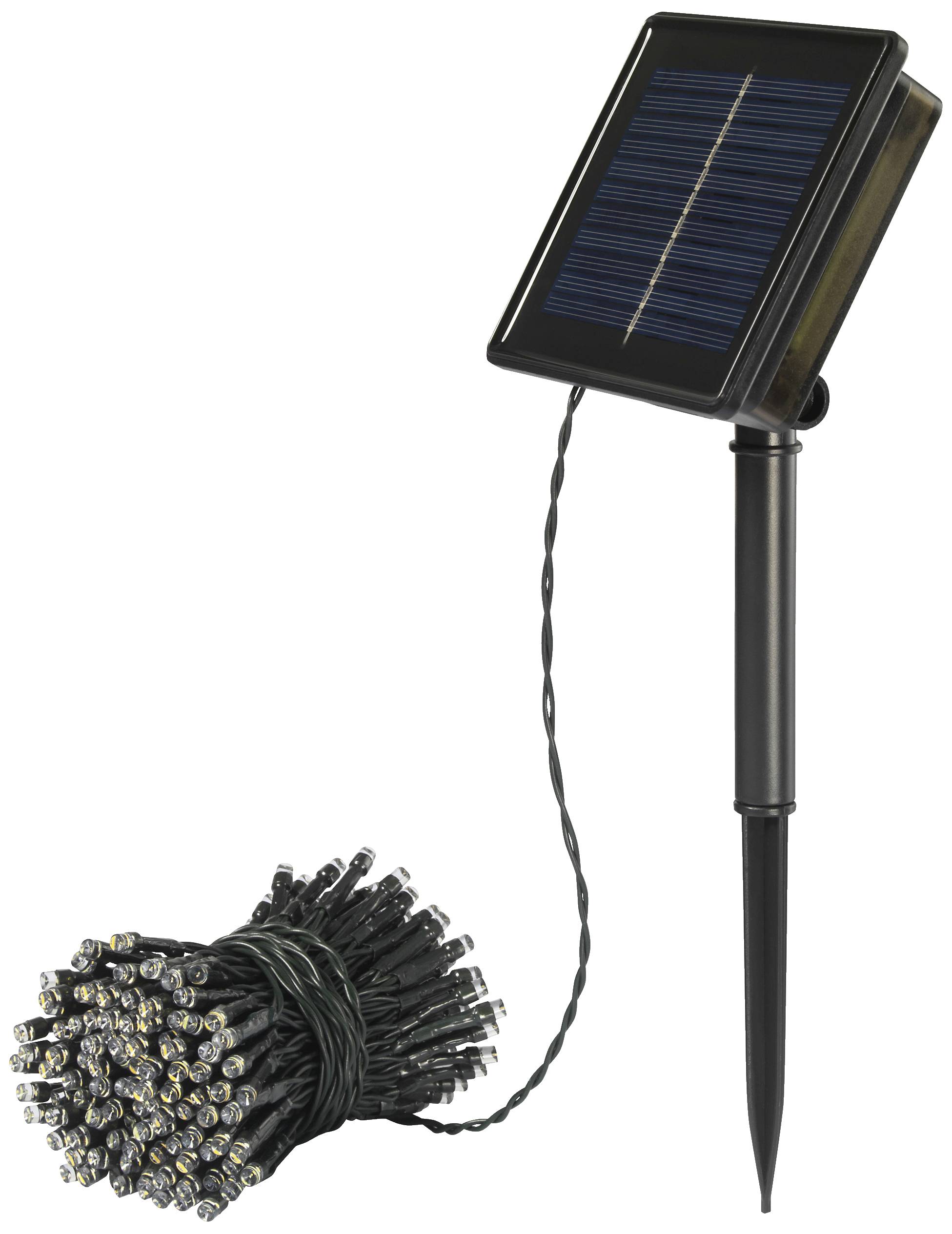 Sygonix SY-5596928 Lichtketting op zonne-energie LED Zwart, Standaard-groen (zijdemat)