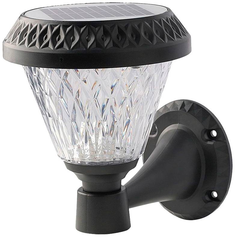 V-TAC VT-969 Solar Wandlamp - IP44 - Zwart - 0.8W- 75 Lumen - 3IN1